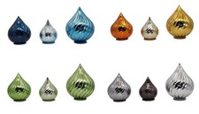 3 LED Glastropfen Set