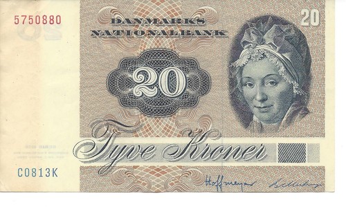 Geldschein banknote dänemark - geldschein,