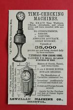 WL14a) Werbung Lewellan Machine Co 1885 Time Checking Uhr Bristol England UK