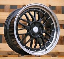 4X 17 Zoll LM Style Deep Dish SCHWARZ Felgen 7,5J ET34 für BMW E36 E46 E90