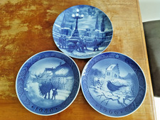 3 Weihnachtsteller, z. T. limitiert, Hamburg-Motiv 1977, dänische Motive 