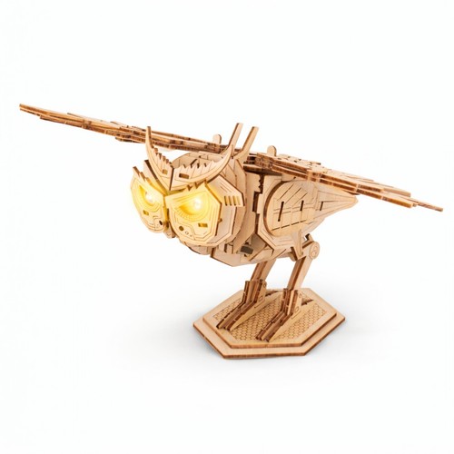 Holz puzzle eule mit - eule, led