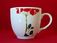 Van Well Tasse Wellco Design Kaffeetasse Porzellan Blume Dekor Weiß Geschirr
