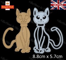 Stitch gemustert Katze Metall Stanzschablone, Haustiere, Kartenherstellung, Handwerk * UK-VERKÄUFER * D8