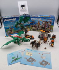 Playmobil/Knights-9341 Ponygespann mit Zwergenballiste 6003 Burgdrache mit OVP