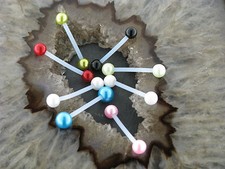 Brust Piercing Industrial Metallfrei Kunststoff Ball metallic Farben Ohr Intim 