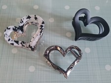 Herz Haarklammer Haarspange Metall Klammer Leo schwarz silber Haarklemme