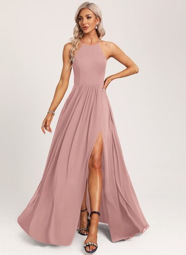 Brautjungfernkleid lang rosa