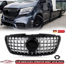 Kühlergrill Chrom Schwarz GT Panamericana Grill Passt für Mercedes Sprinter W907