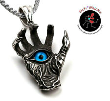 Halskette 3D-Anhänger Totenhand Auge Krallen Halloween Amulett Glücksbringer