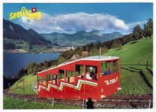 AK Eisenbahn Schweiz / Standseilbahn "Treib-Seelisberg" mit Vierwaldstättersee