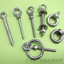 Augbolzen Augschraube Ringbolzen Ringschraube Öse Edelstahl Seil A4 NIRO Zaun 