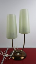 50er Jahre DDR Tisch-Lampe/Leuchte Leuchtenbau Dresden Tütenlampe Messing/Glas