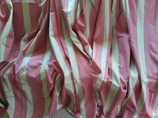2er Set edle Gardinen Vorhänge  rot gestreift seidiger Taft schwere Qualität