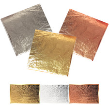 XXL Blattgold Blattkupfer Blattsilber Groß 14cm - 16cm Schlagmetall Blattmetall