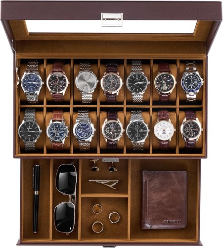 Uhrenbox mit glasdeckel 14 - uhrenbox,