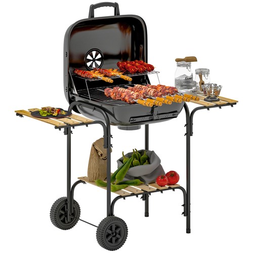 Holzkohlegrill aus stahl - aus,