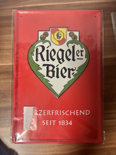Riegeler bier blechschild - riegeler,