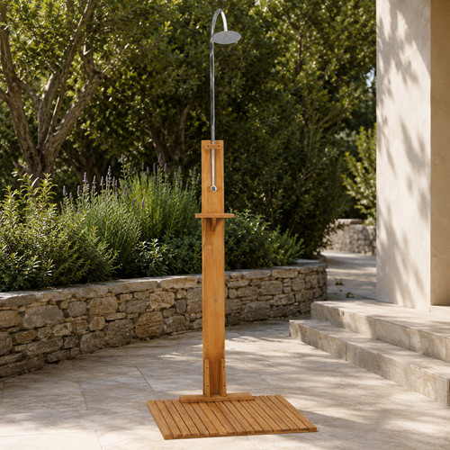 Gartendusche massivholz teak - gartendusche,