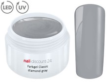 Color UV Gel LED FARBGEL DIAMOND GREY French Modellage NailArt Design Nagel Grau