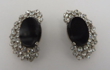 Neugablonz: Paar Ohrclips im Art Deco Stil Swarovski Elements um 1920 (35742)