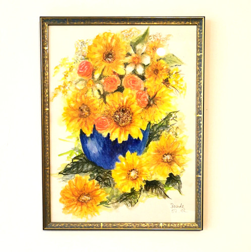 Original aquarell sonnenblumen - aquarell,