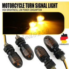 4x LED Blinker Motorrad Rauchglas Blinkleuchten Universal Vorn Hinten E-Geprüft