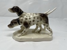 Porzellanfigur Sitzendorf Hunde Dalmatiner Antik Fayence Faience