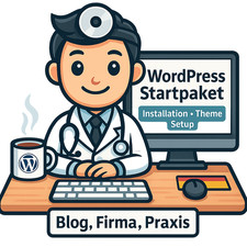 WordPress Startpaket: Installation + Theme + Setup für Blog, Firma oder Praxis