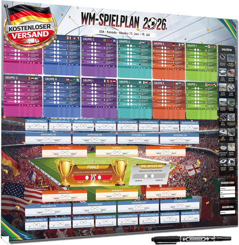Fußball spielplan poster 2026 - fußball,