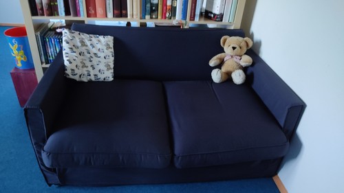 Schlafcouch zweisitzer blau - schlafcouch,,