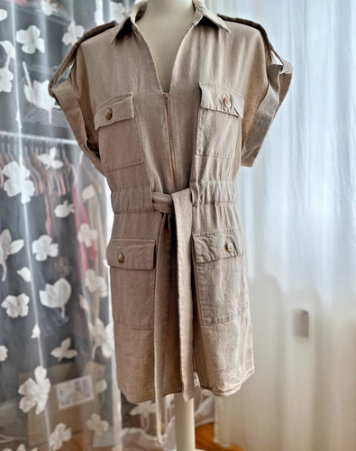 Zara mini kleid safari viskose - safari,