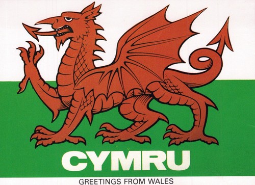 Wales postkarte flagge - wales,