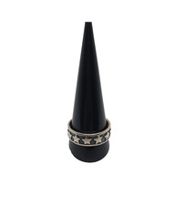 Unisex Bandring Silberring 925 Sterling Silber massiv m. Sternchen 20,6 mm ⌀ R50