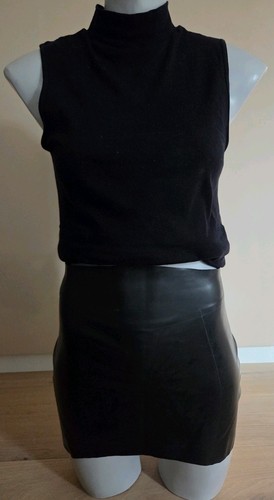 Latex minirock schwarz - schwarz, l