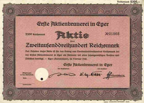 Erste aktienbrauerei eger cheb - eger,