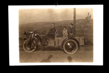 alte Foto AK  Motorrad Dreirad