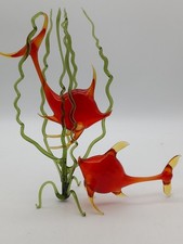 Lauscha Bimini Glasfigur Fisch-Skulptur im Seegras +Fisch mundgeblasen Hohlglas 
