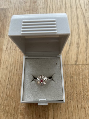 Ring silber mit - ring, rubin