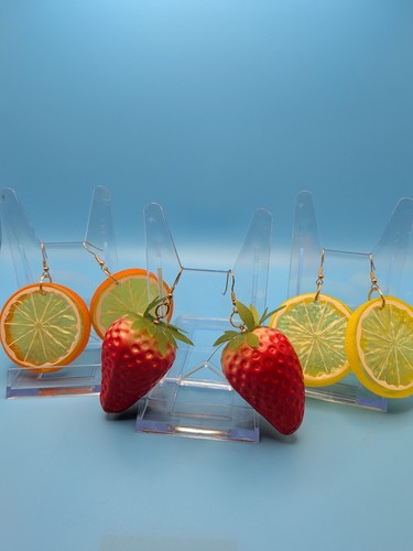 Frucht ohrringe erdbeere - ohrringe,