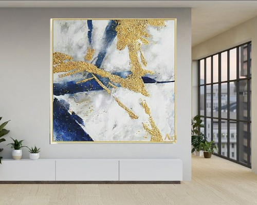 Abstrakte goldblatt handgemalt - abstrakte,