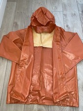 Retro Ölzeug Regenmantel ÖLJACKE Regenjacke Gummijacke Vintage 80/90