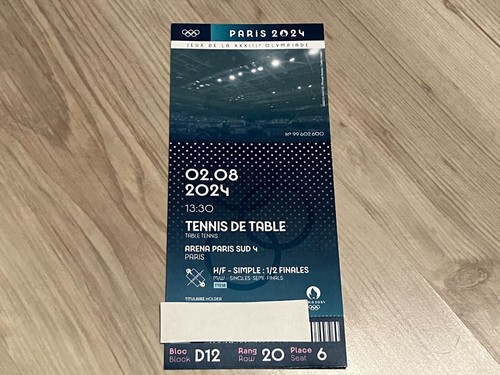 Souvenir ticket table tennis - table,