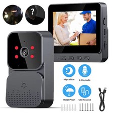 Türklingel Kabellose Plug-&-Play-Video-Funk-Klingel mit Akku IR 4,3“ IPS Display