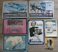 ⚠️? 7 Alte Blech-Werbeschilder, EMAILLESCHILDER,BIER,RADEBERGER, Coca-Cola 