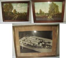 altes Bild Foto Landschaft Kunstdruck Rahmen Schäfer Schafe VEB Presswerk