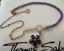 Thomas Sabo Perlen Kette Vergoldet & große Herzblume Charm Neu