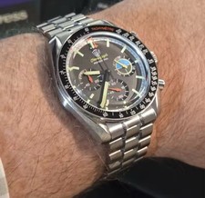 Rare Diver Quartz Watch VK63 Chronograph Movement Bubble Sapphire Crystal 10Bar