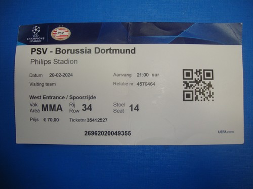 Ticket psv eindhoven bvb - ticket,