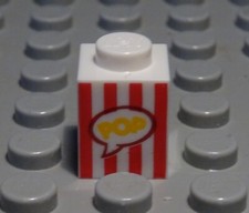 lego brick 1x1 white printed